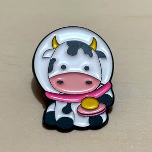 Space Cow Enamel Pin Brooch